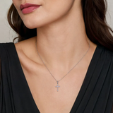 Gabriel & Co 14K White Gold Diamond Cross Necklace