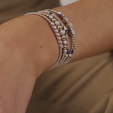 Bujukan Bead Cuff Bracelet with Cluster Diamond Hexagon Stations