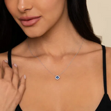 Diamond & Sapphire Clover Pendant Necklace
