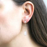 Goshwara 18K Yellow Gold Moon Quartz and Diamond Link Drop Earrings - DIA-0.41