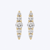 14K Gold .47ctw Diamond Bar Studs - (GEMMA)