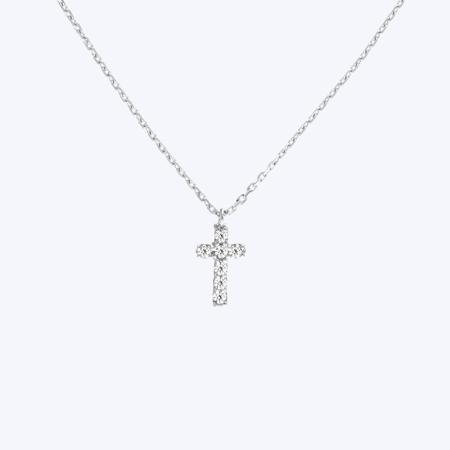 Petite Diamond Cross Necklace