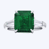 Emerald Cut Emerald w/ Tapered Baguettes