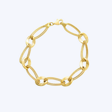 Load image into Gallery viewer, Textured/Polished Open Oval Link Bracelet
