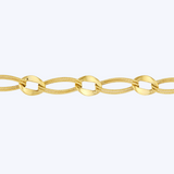 Textured/Polished Open Oval Link Bracelet