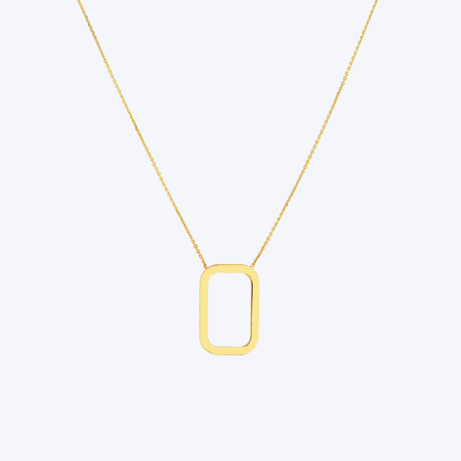 Rounded Rectangle Pendant Necklace