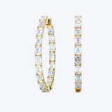 Emerald-Cut Diamond Hoop Earrings