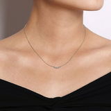 Bezel Set Graduating Diamond Bar Necklace