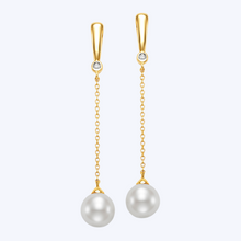 Load image into Gallery viewer, Tina Pearl &amp; Diamond Earrings
