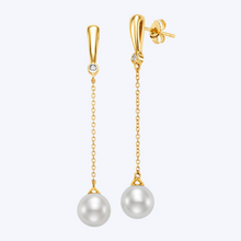 Load image into Gallery viewer, Tina Pearl &amp; Diamond Earrings
