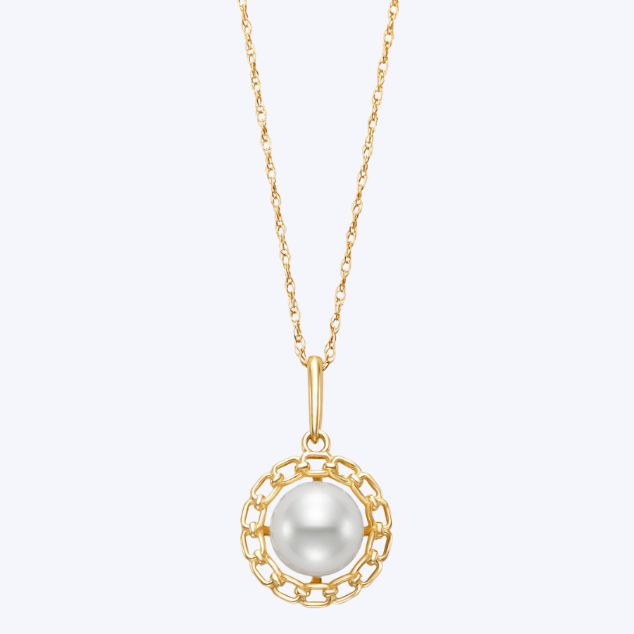 Link Pearl Pendant Necklace
