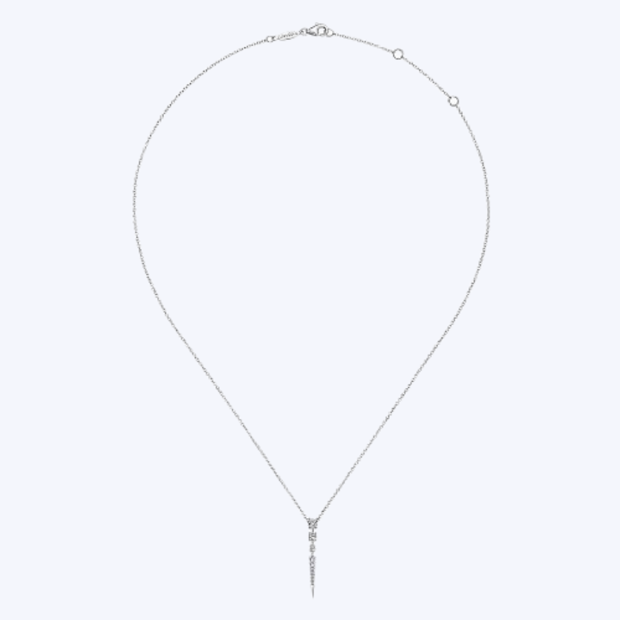 Diamond Spike Pendant Drop Necklace