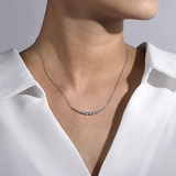 Diamond Curved Bar Necklace