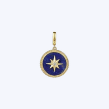 Load image into Gallery viewer, Diamond and Lapis Medallion Pendant 18mm
