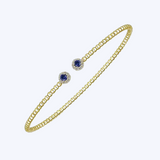 Bead Split Cuff Bracelet with Sapphire and Diamond