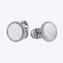 Load image into Gallery viewer, Round Cufflinks with Twisted Rope Trim
