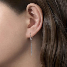 Load image into Gallery viewer, Long Tapered Diamond Drop Earrings
