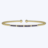 Diamond and Blue Sapphire Split Bangle