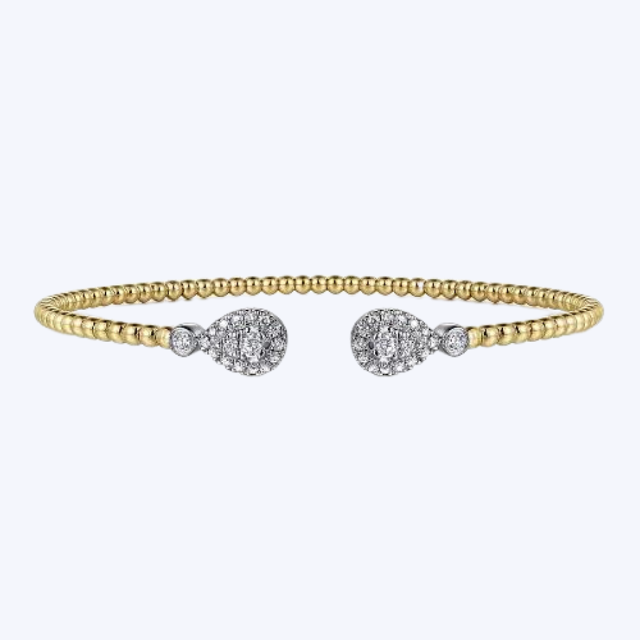 White and Yellow Gold Diamond Bangle