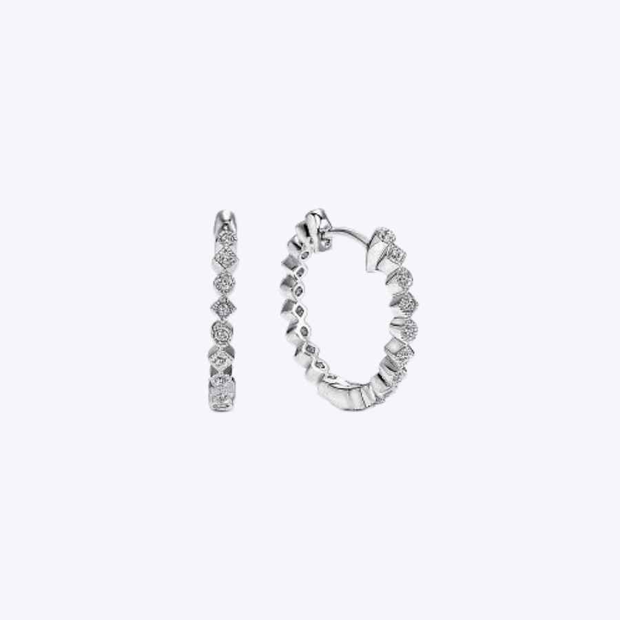 Diamond Huggie Earrings 15 mm