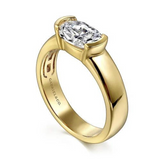 Bara Half Bezel East West Oval Diamond Ring