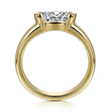 Bara Half Bezel East West Oval Diamond Ring