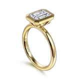 Linny Emerald Cut Bezel Set Diamond Engagement Ring