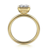 Linny Emerald Cut Bezel Set Diamond Engagement Ring