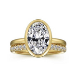 Linny Oval Bezel Set Diamond Engagement Ring