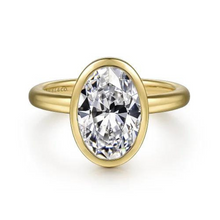 Load image into Gallery viewer, Linny Oval Bezel Set Diamond Engagement Ring
