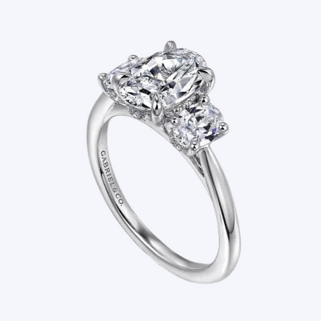 Charisa Oval Three Stone Diamond Engagement Ring