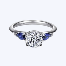 Load image into Gallery viewer, Anastasia Round Sapphire and Diamond Engagement Ring
