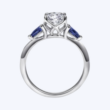 Load image into Gallery viewer, Anastasia Round Sapphire and Diamond Engagement Ring
