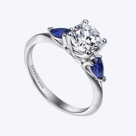 Anastasia Round Sapphire and Diamond Engagement Ring
