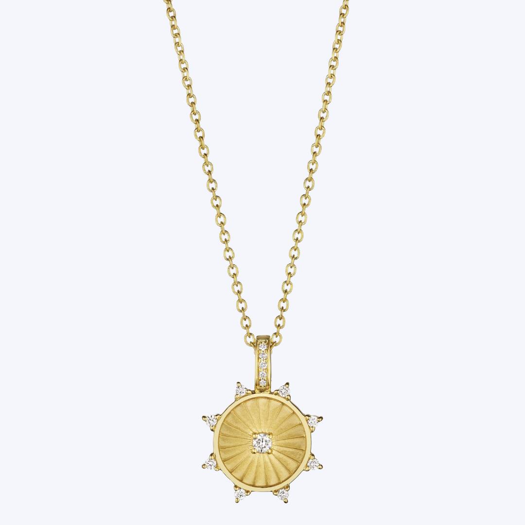 8 Point Wheel Diamond Medallion Necklace – Highland Diamond