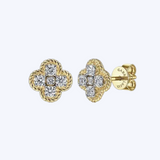 Twisted Rope Diamond Stud Earrings