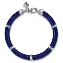 Load image into Gallery viewer, Lapis Cylinder Beaded Bracelet
