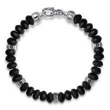 Load image into Gallery viewer, Onyx Rondelle Beaded Bracelet
