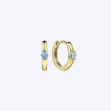 Load image into Gallery viewer, Blue Topaz Huggie
