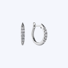 Load image into Gallery viewer, Classic Round 15mm Diamond Huggie Earrings
