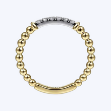 Load image into Gallery viewer, Band Stackable with Diamond Pave Center Bar
