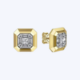 Diamond Art Deco Stud Earrings