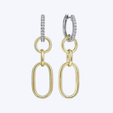 Hollow Tube Huggie Drop Earrings