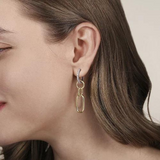 Hollow Tube Huggie Drop Earrings