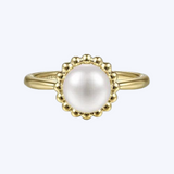 Pearl Ring with Bujukan Beaded Halo