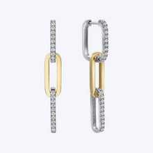 Load image into Gallery viewer, Diamond and Hollow Link Chain Earrings
