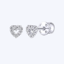 Load image into Gallery viewer, Open Heart Diamond Stud Earrings
