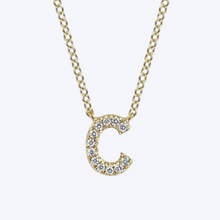 Load image into Gallery viewer, Diamond C Initial Pendant Necklace
