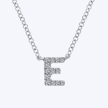 Load image into Gallery viewer, Diamond E Initial Pendant Necklace

