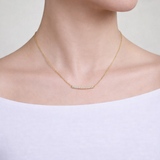 Gaby Curved Pave Diamond Bar Necklace